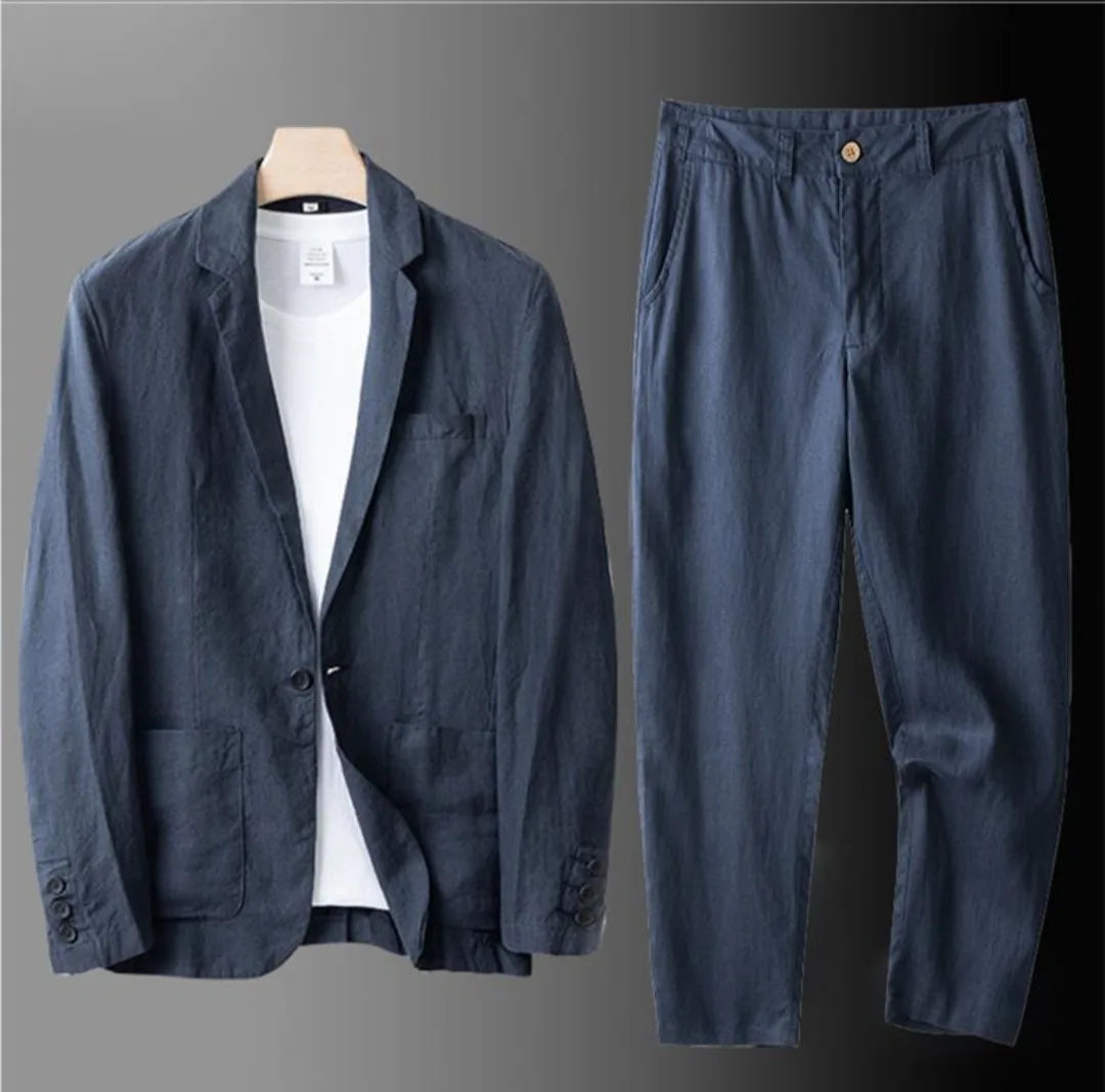 Costume Homme 2 Pièces Lin Léger Slim Fit – CLEVI Paris