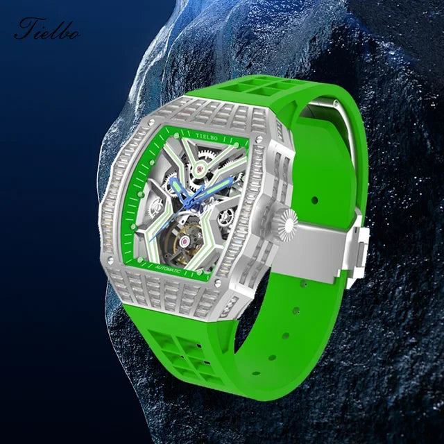 Montre Automatique Squelette Saphir Cristaux Homme – CLEVI Paris