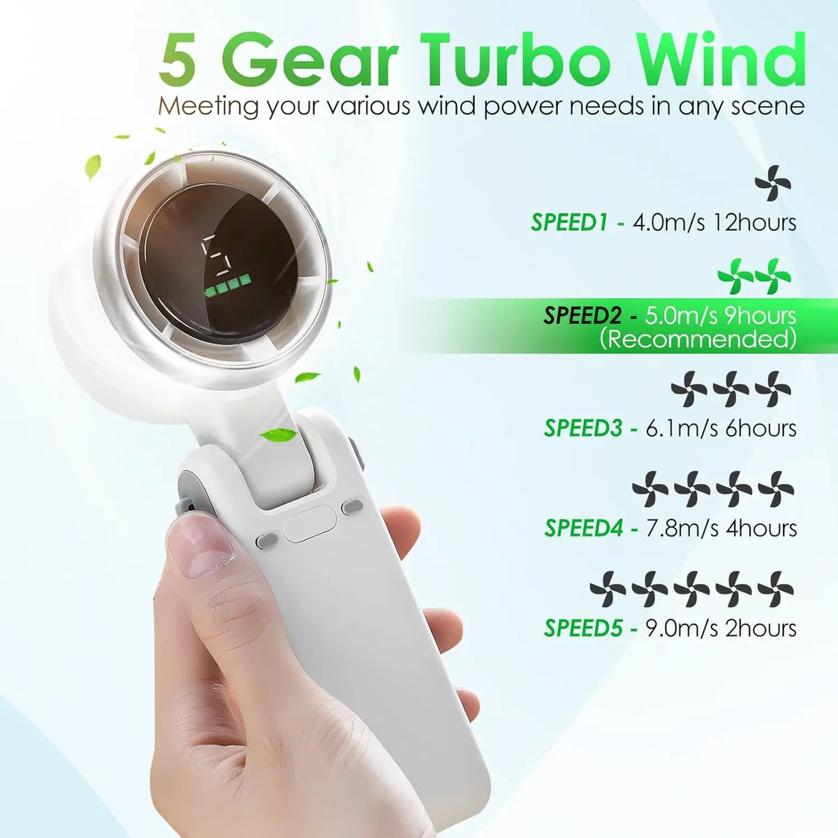 Mini ventilateur turbo pliable rechargeable USB-C – CLEVI Paris