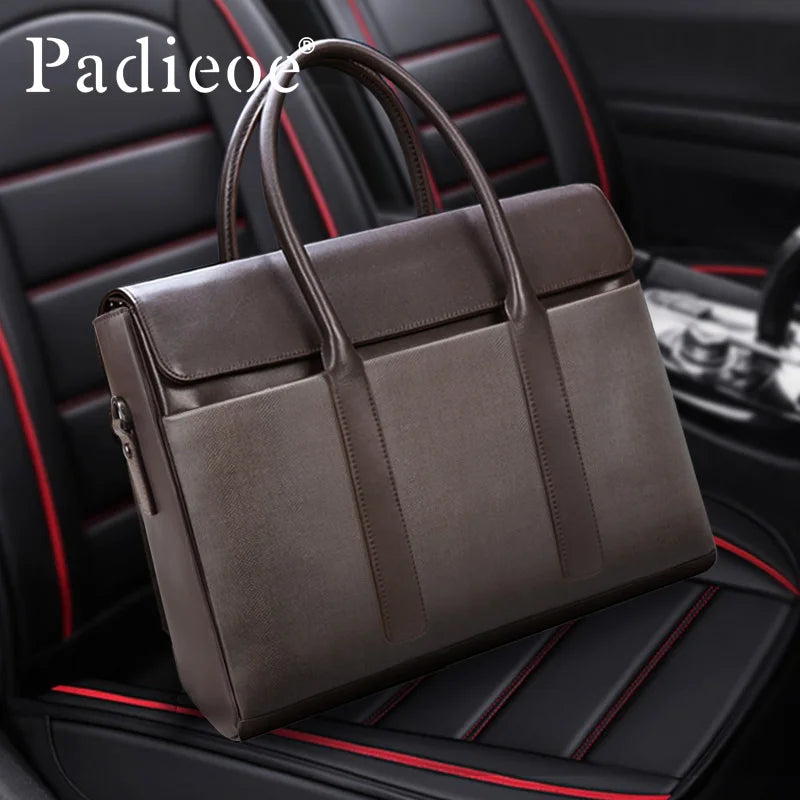 Sacoche Homme Cuir Véritable Luxe Business Style Européen Marron – CLEVI Paris
