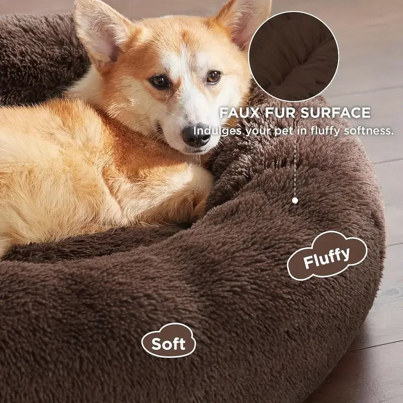 Lit rond en peluche chien et chat 40 à 90 cm – CLEVI Paris