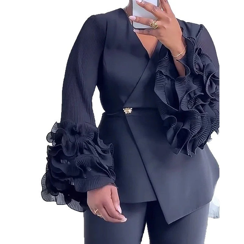 Ensemble blazer et pantalon à dentelle – CLEVI Paris