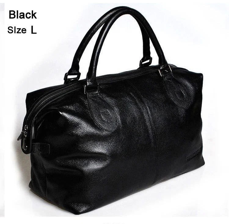 Sac Voyage Duffle Cuir Vache Véritable Unisexe Grande Capacité 50cm – CLEVI Paris