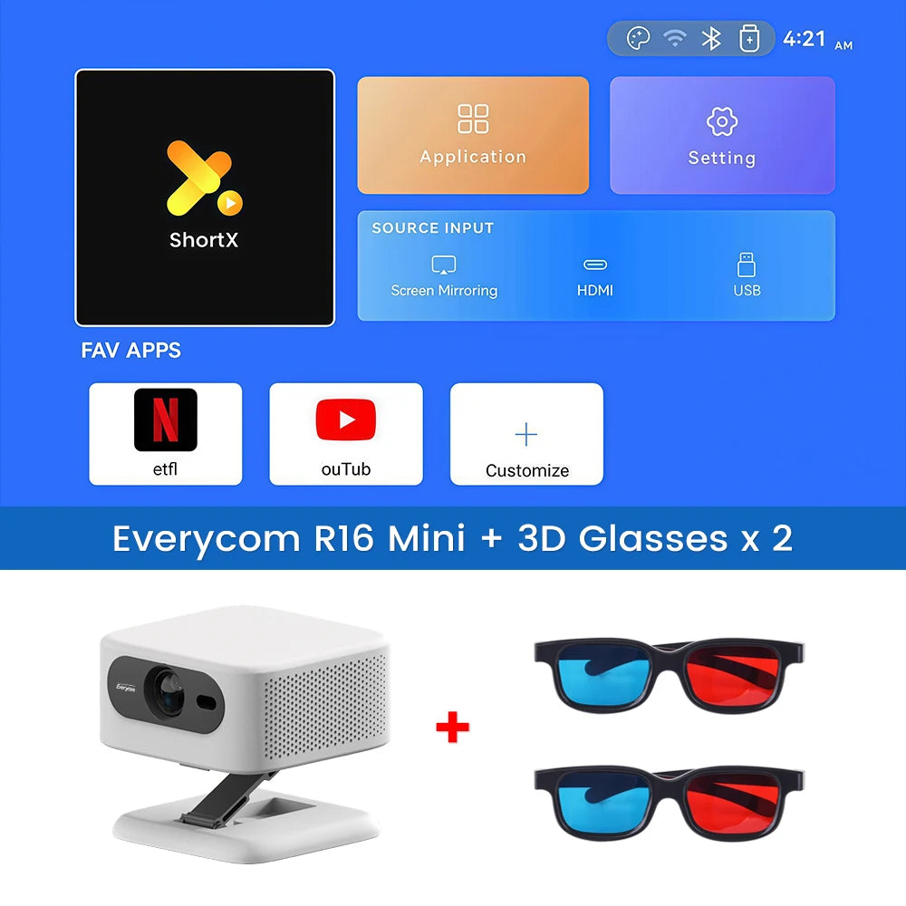 Mini projecteur Everycom R16 Android HD – CLEVI Paris