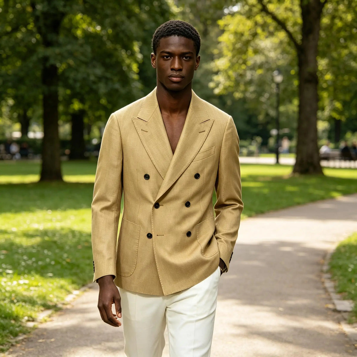 Blazer croisé homme en lin – CLEVI Paris