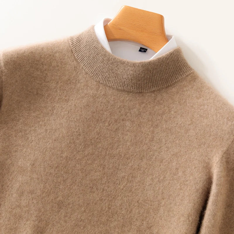 Pull homme en laine à col montant – CLEVI Paris