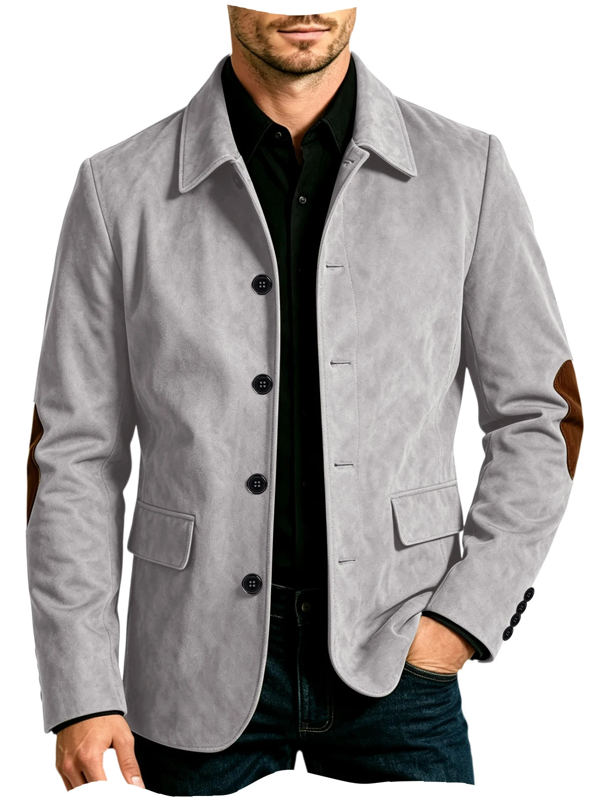 Blazer homme effet daim à coudières – CLEVI Paris