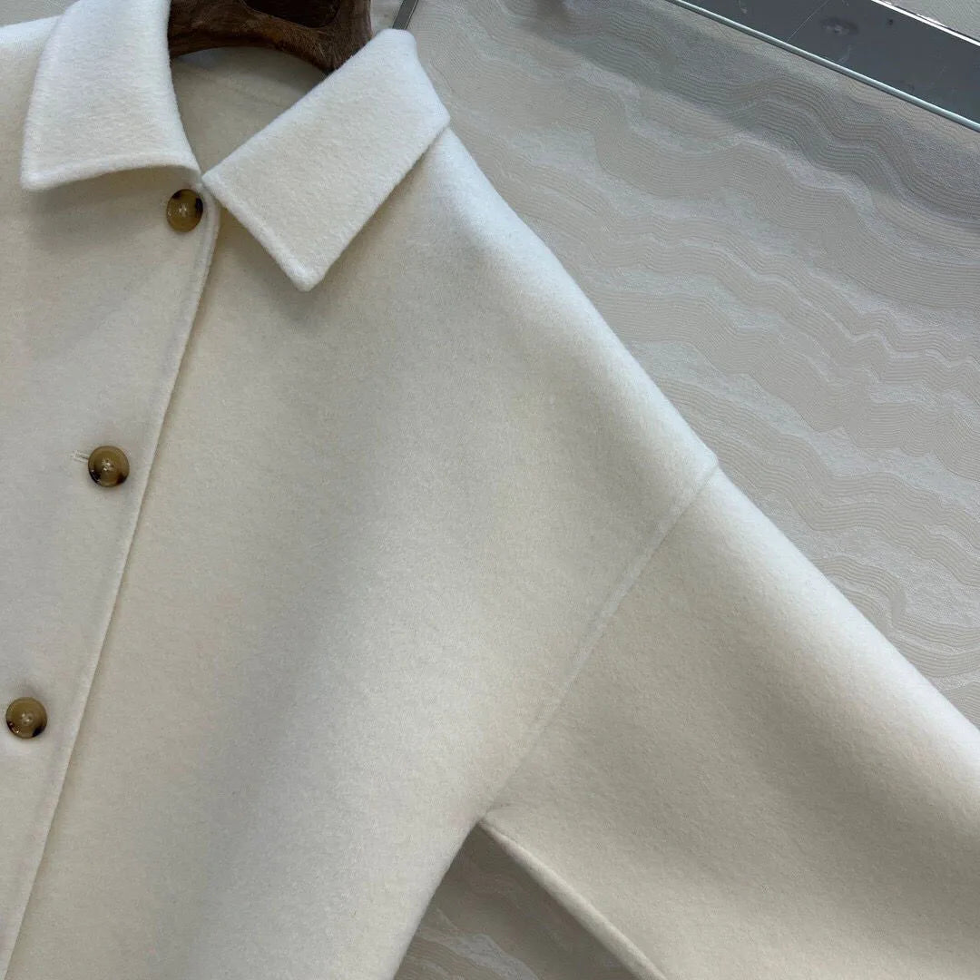 Manteau femme laine et cachemire boutonné – CLEVI Paris