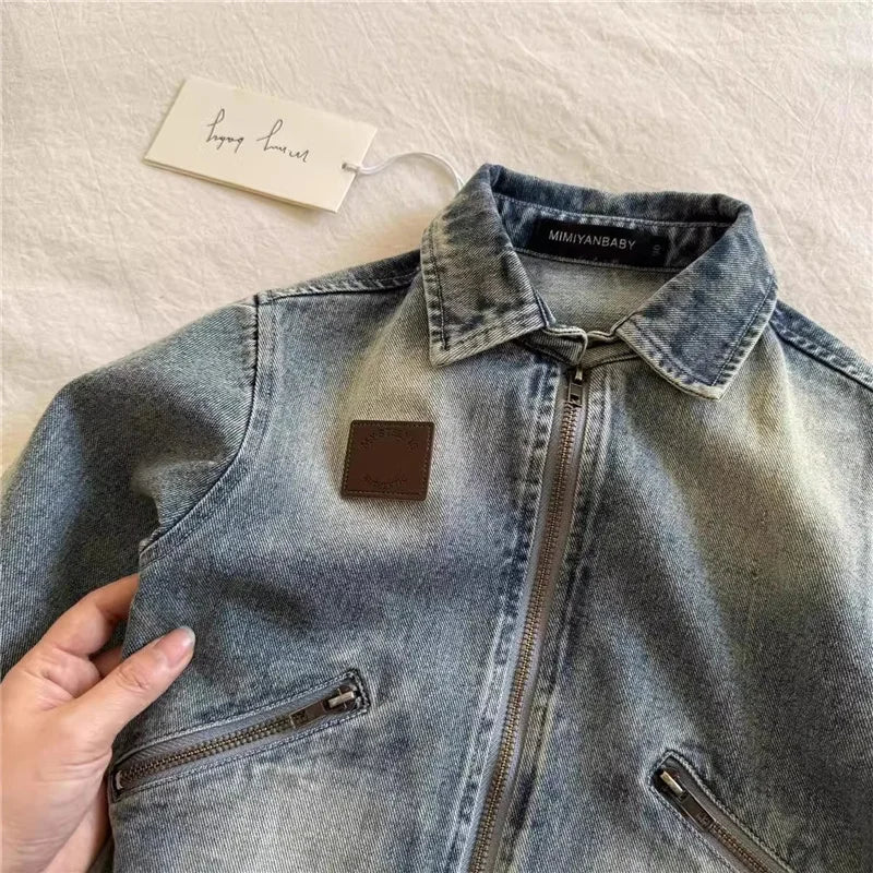 Veste en jean enfant zippée unisexe – CLEVI Paris