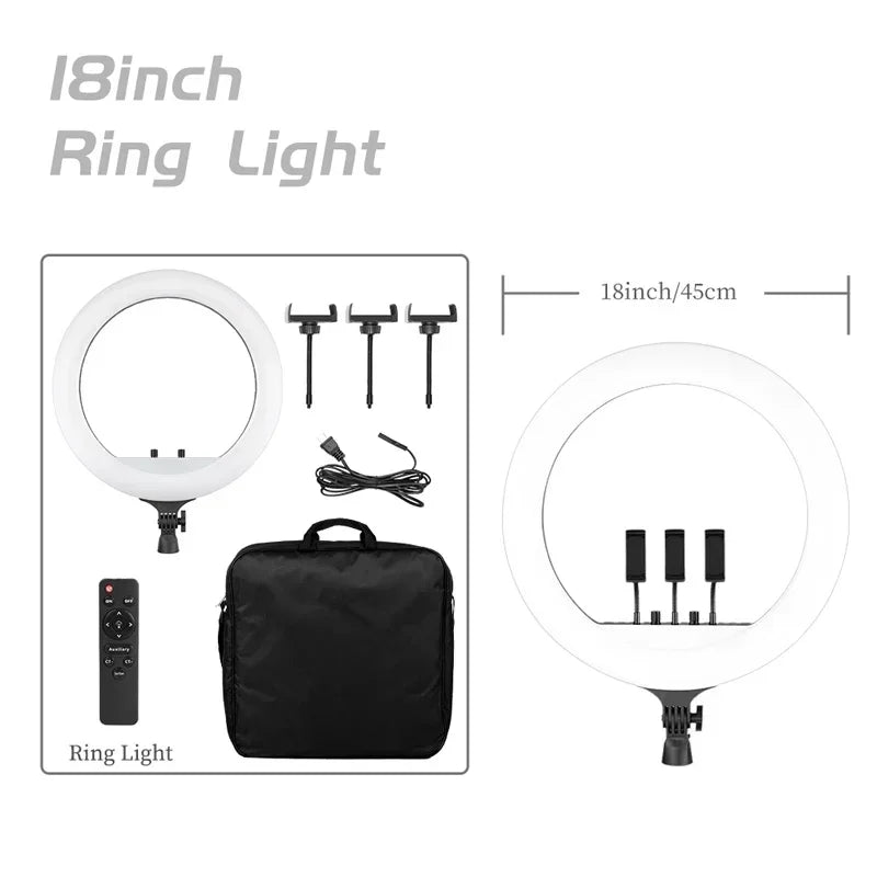 Anneau lumineux LED SH 45 cm, supports au choix – CLEVI Paris