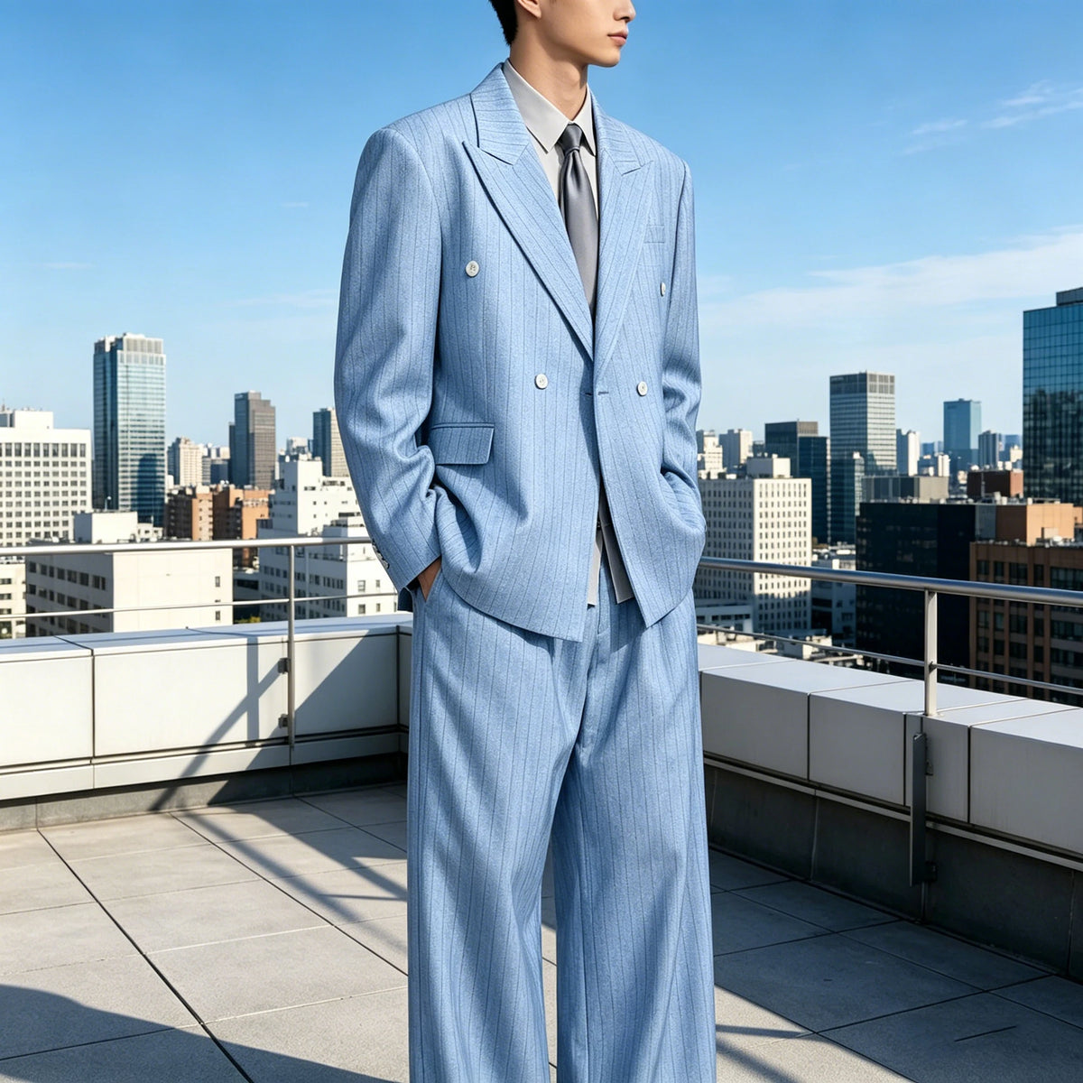 Costume 2 pièces à rayures pour homme – CLEVI Paris