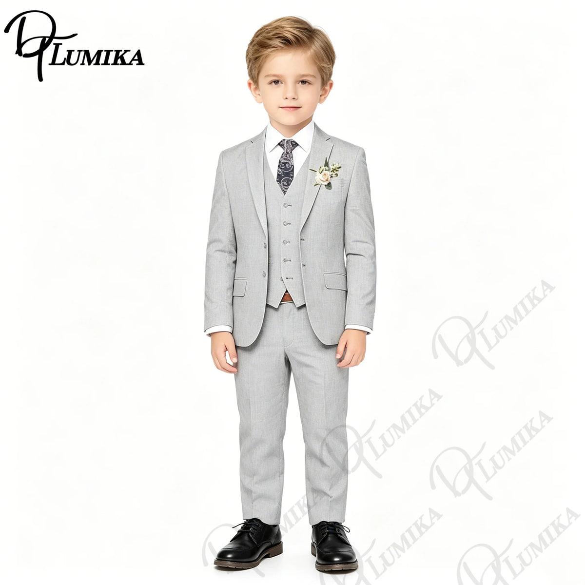 Costume garçon veste, gilet et pantalon HH – CLEVI Paris