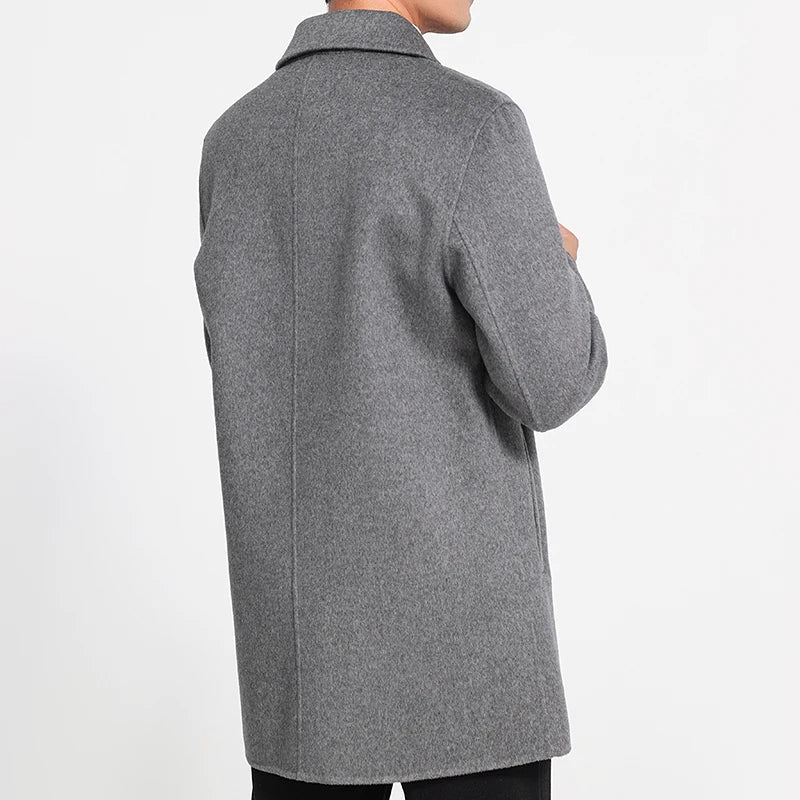 Manteau homme en cachemire à col rabattu – CLEVI Paris
