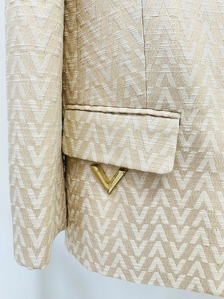 Tailleur femme jacquard blazer et pantalon – CLEVI Paris
