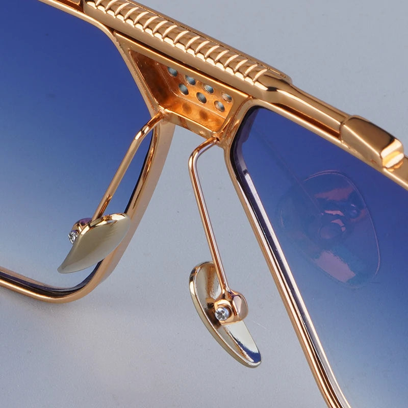Lunettes de Soleil Ovales Alliage Punk Haute Rue Dégradé UV400 Unisexe – CLEVI Paris
