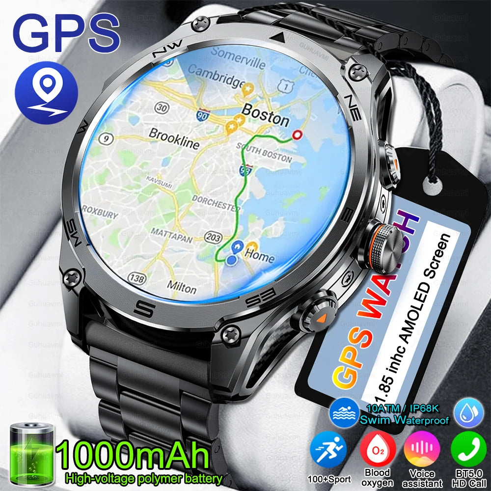 Montre GPS MAVHX AMOLED 1,75″ lampe torche – CLEVI Paris