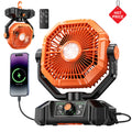Ventilateur de camping 20000 mAh, LED, télécommande – CLEVI Paris