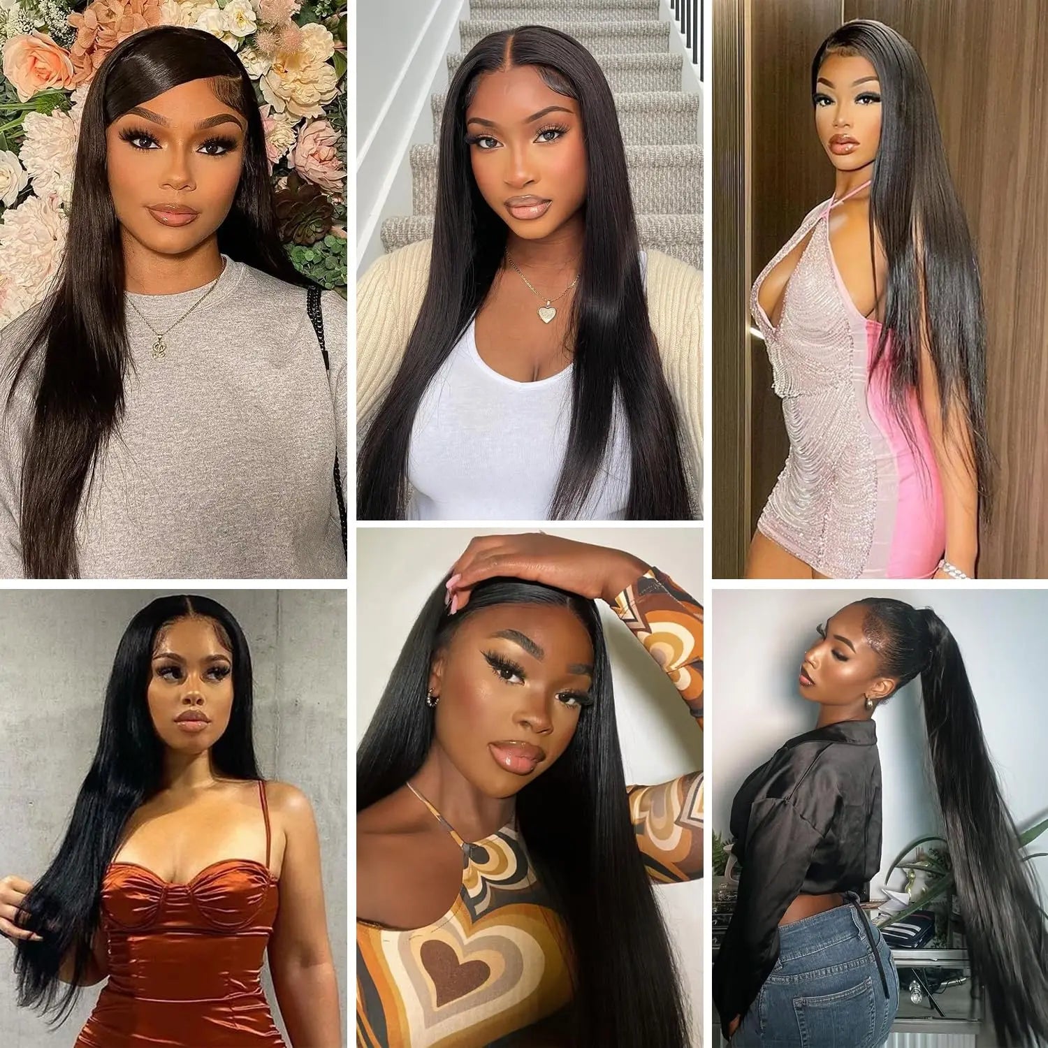 Mèches Straight Cheveux Humains Remy Hair 12A Brésilien Vierge Non Traité 1/3/4 Bundles 10-42 Pouces – CLEVI Paris