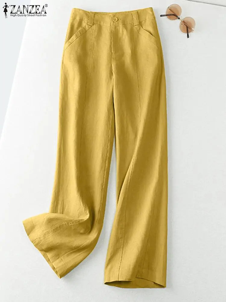 Pantalon Femme Jambe Large Coton Casual Bohème Streetwear Toutes Saisons – CLEVI Paris