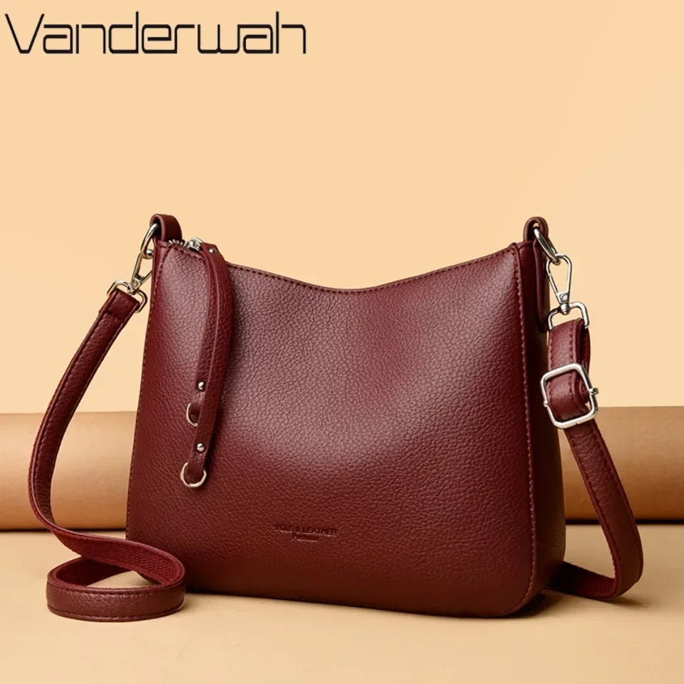 Sac Bandoulière Femme Cuir Microfibre Souple 28x22cm – CLEVI Paris