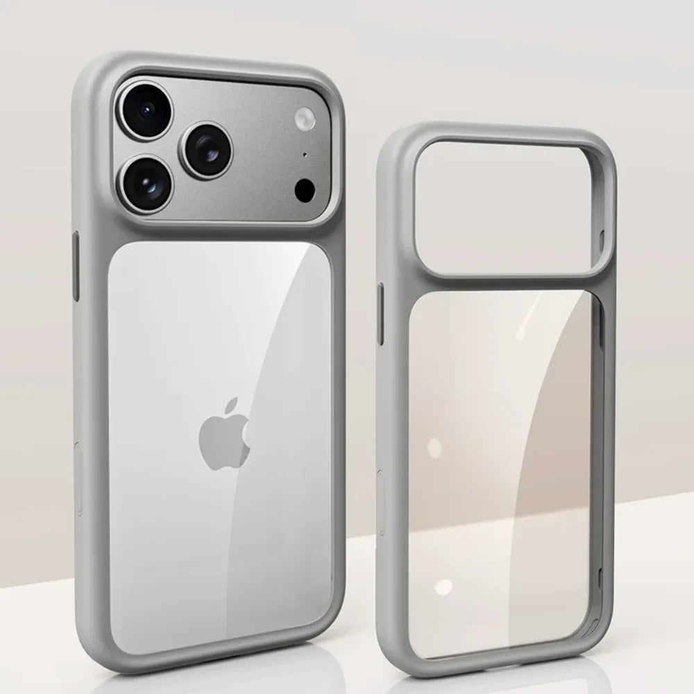 Coque iPhone transparente à boutons métal – CLEVI Paris