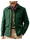 Veste homme en lin mélangé à boutons dorés – CLEVI Paris