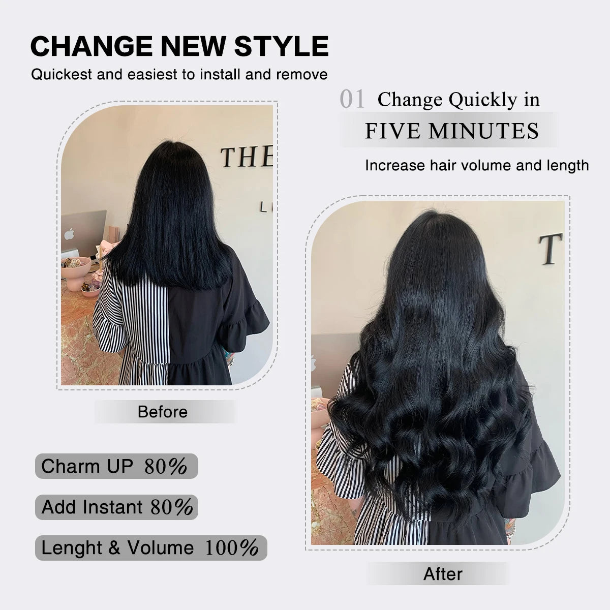 Extensions Cheveux Clips Remy 7Pcs Lisses – CLEVI Paris