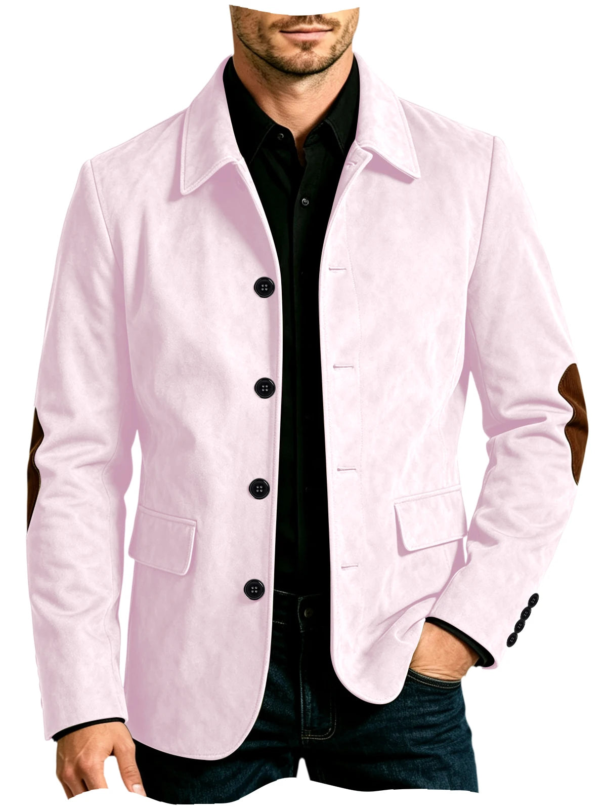 Blazer homme effet daim à coudières – CLEVI Paris