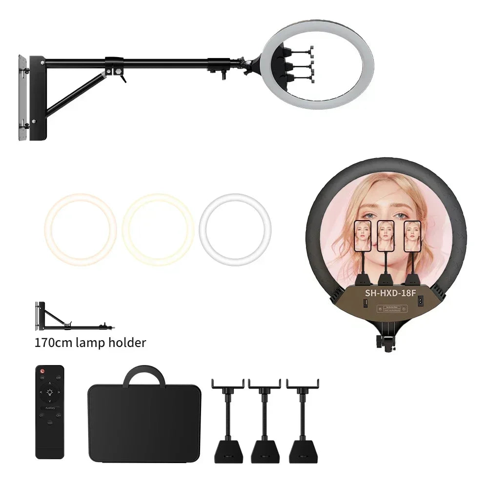 Anneau lumineux LED SH 45 cm, supports au choix – CLEVI Paris