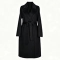 Manteau long ceinturé en laine femme – CLEVI Paris