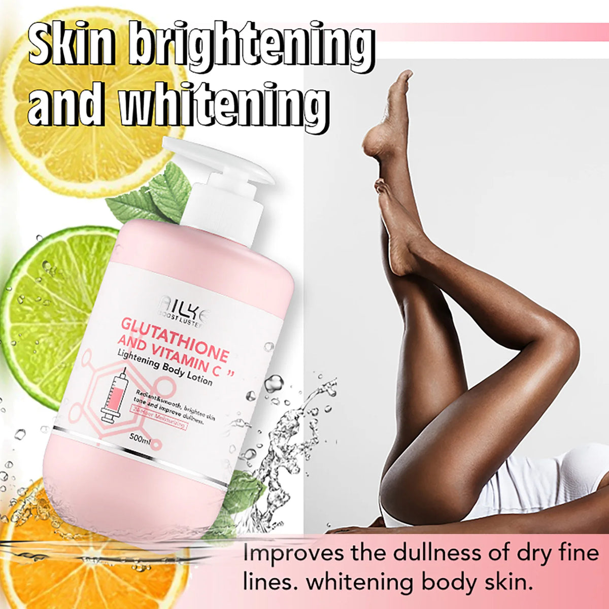 Lotion Corps Éclaircissante AILKE Vitamine C & Glutathion – Teint Uniforme & Éclat – CLEVI Paris
