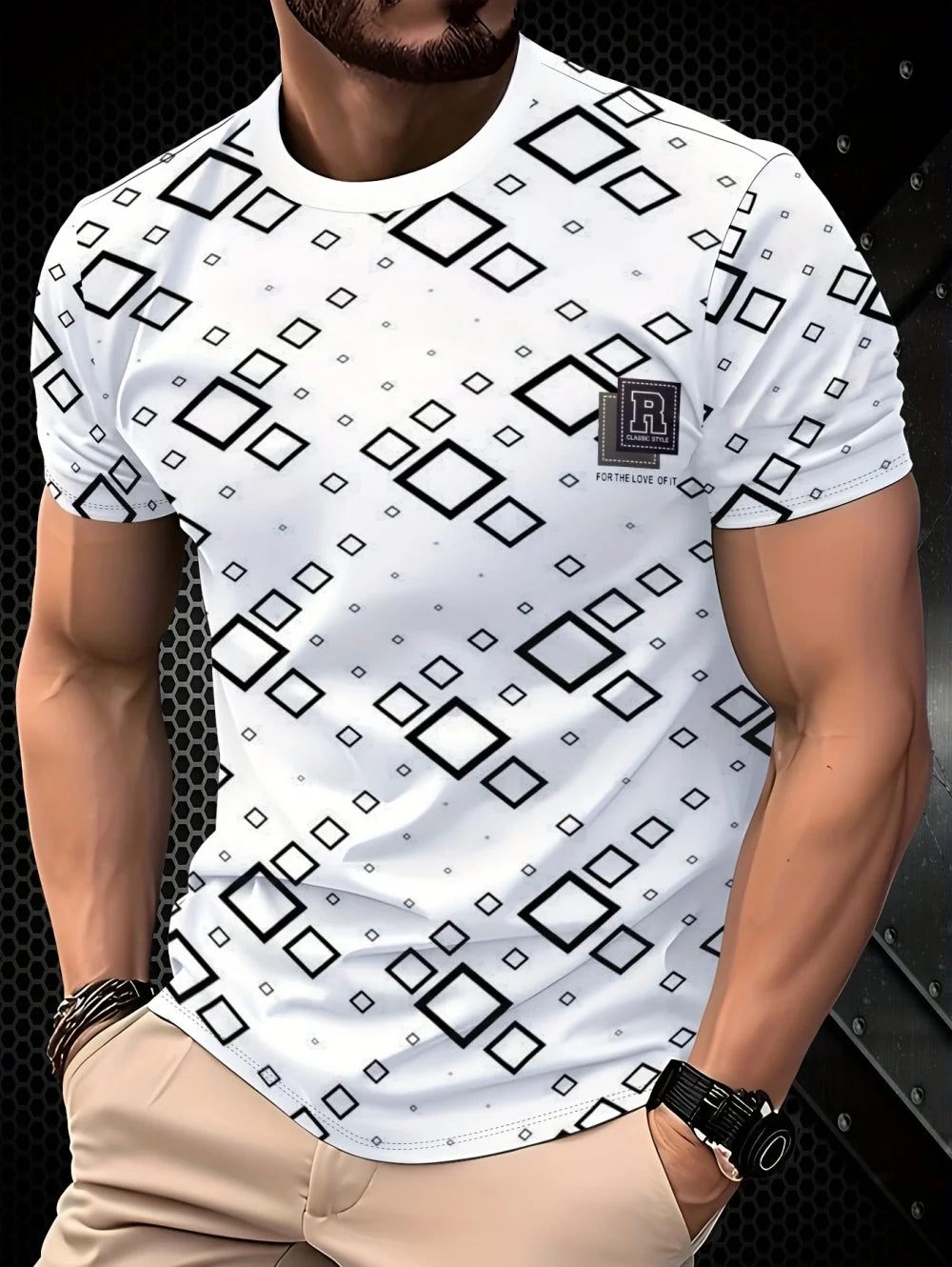 T-Shirt Homme Imprimé 3D Manches Courtes – Style Street Artistique – CLEVI Paris