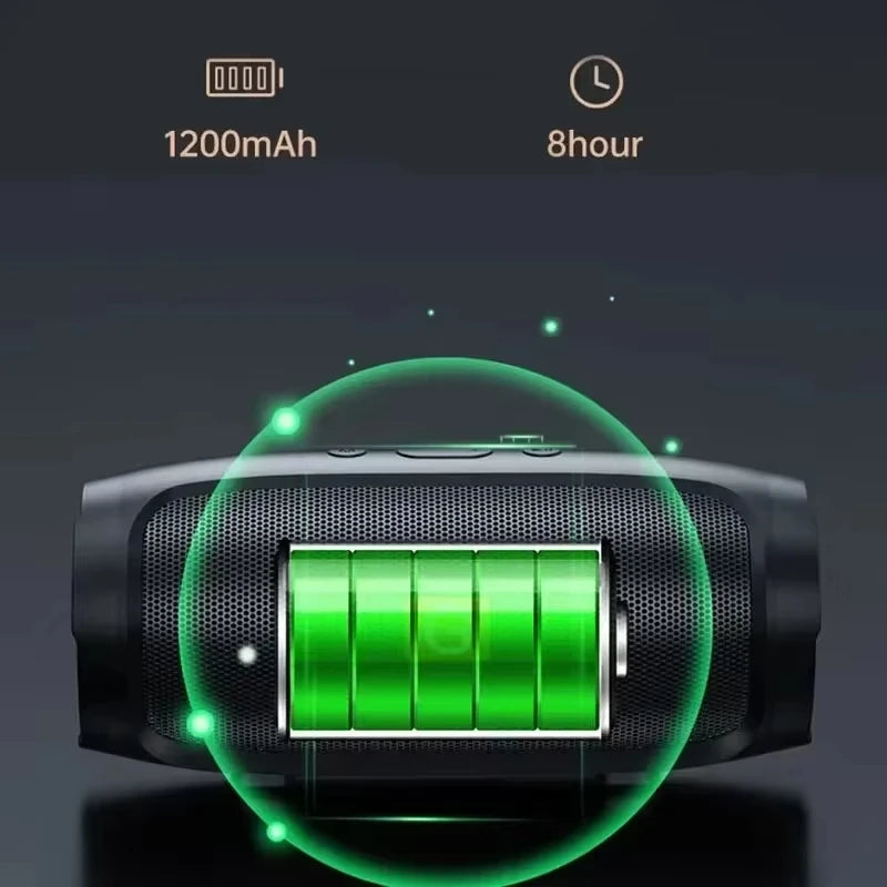 Enceinte Bluetooth Portable Lenovo TF – Stéréo Dual, Subwoofer, FM, TF/USB, IPX5, 12H