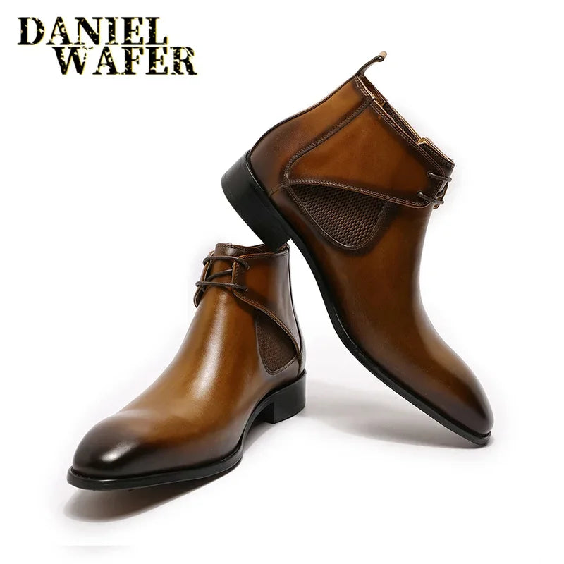 Bottines Chukka homme en cuir à lacets – CLEVI Paris