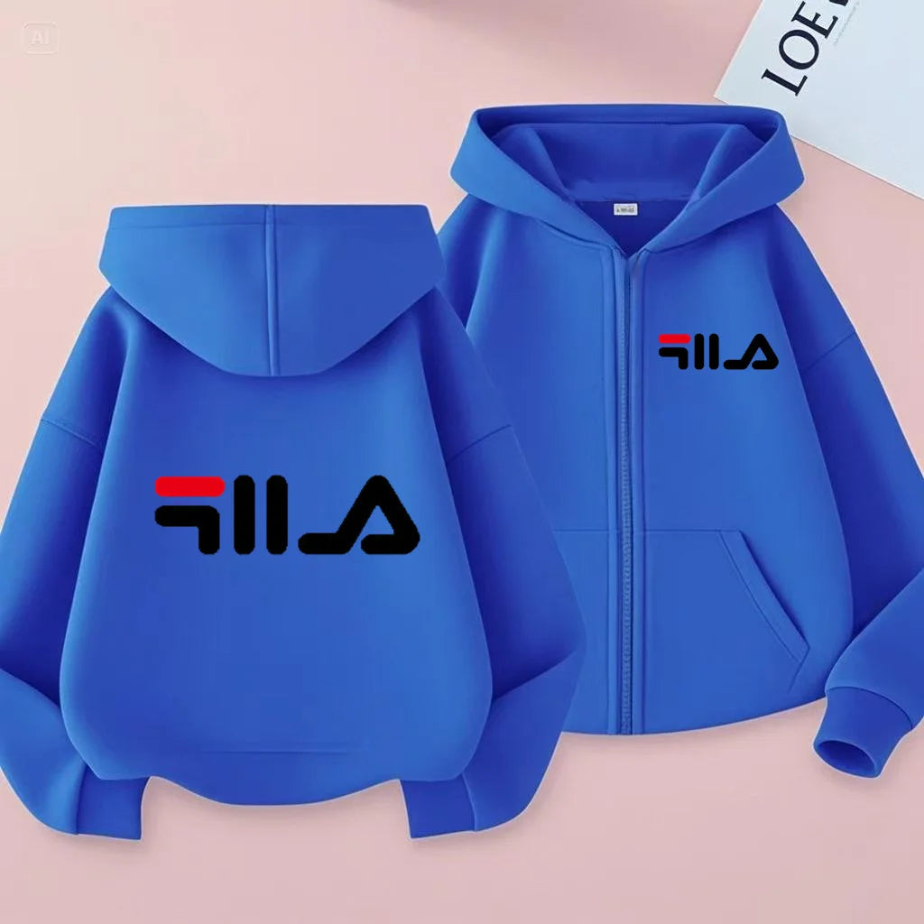 Sweat enfant zippé à capuche unisexe – CLEVI Paris