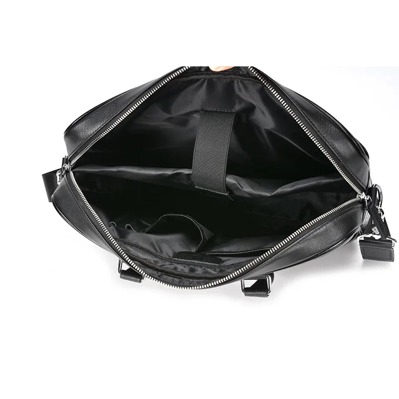 Serviette Homme Cuir Vache Croco Grande Capacité Laptop 15,6" – CLEVI Paris
