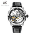 Montre Homme Manuel Tourbillon 7 Points Boîtier Octogonal Squelette Lumineux Alligator Shanghai Watch 23FB – CLEVI Paris