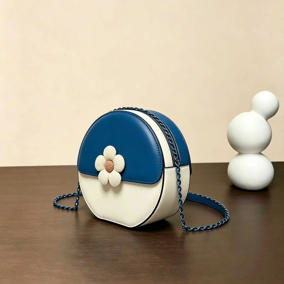 Sac Épaule Femme Cuir Véritable Léger Bicolore – CLEVI Paris