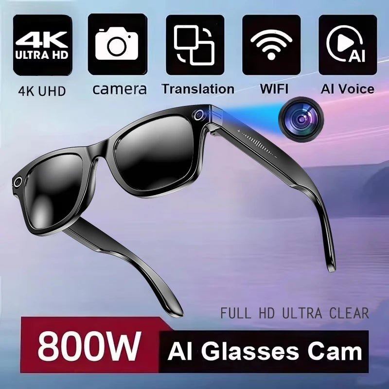 Lunettes IA 800W Caméra Double Objectif Bluetooth Traduction – CLEVI Paris