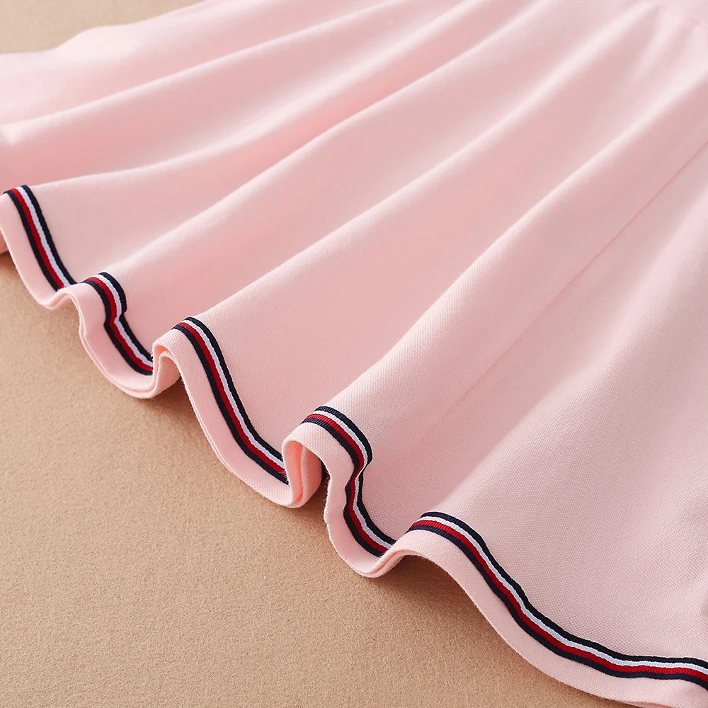 Robe polo fille en coton à manches courtes – CLEVI Paris