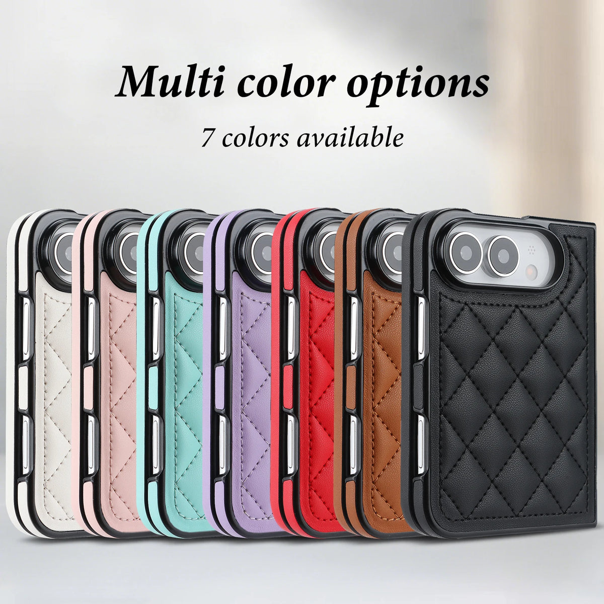 Coque iPhone Duo en simili cuir quadrillé – CLEVI Paris