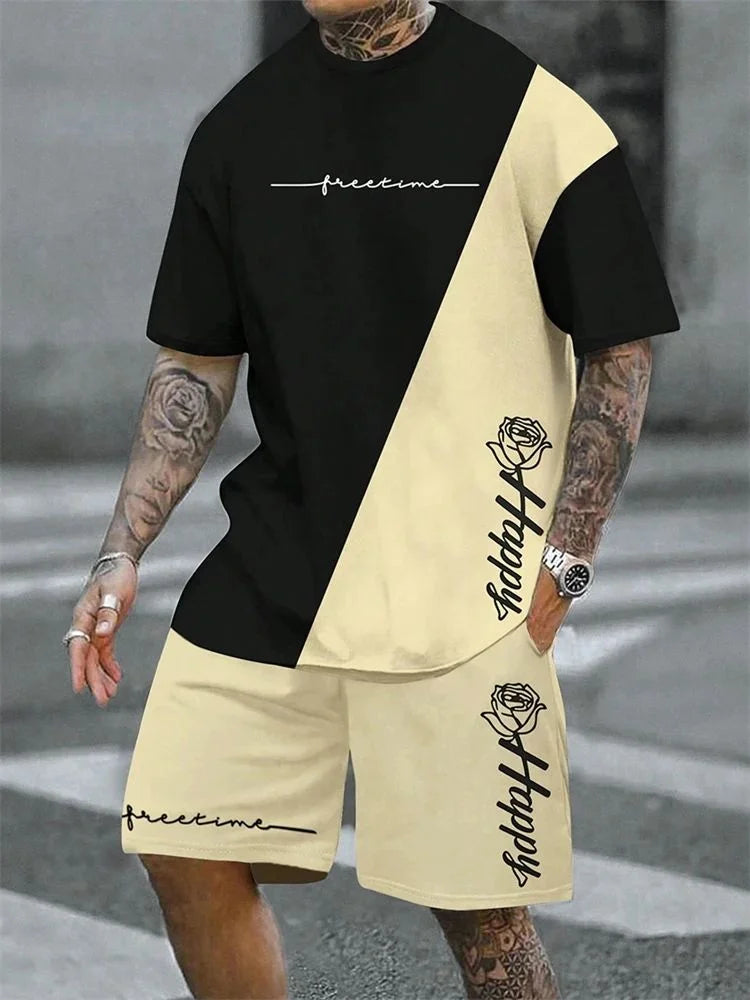 Ensemble homme t-shirt col rond et short – CLEVI Paris
