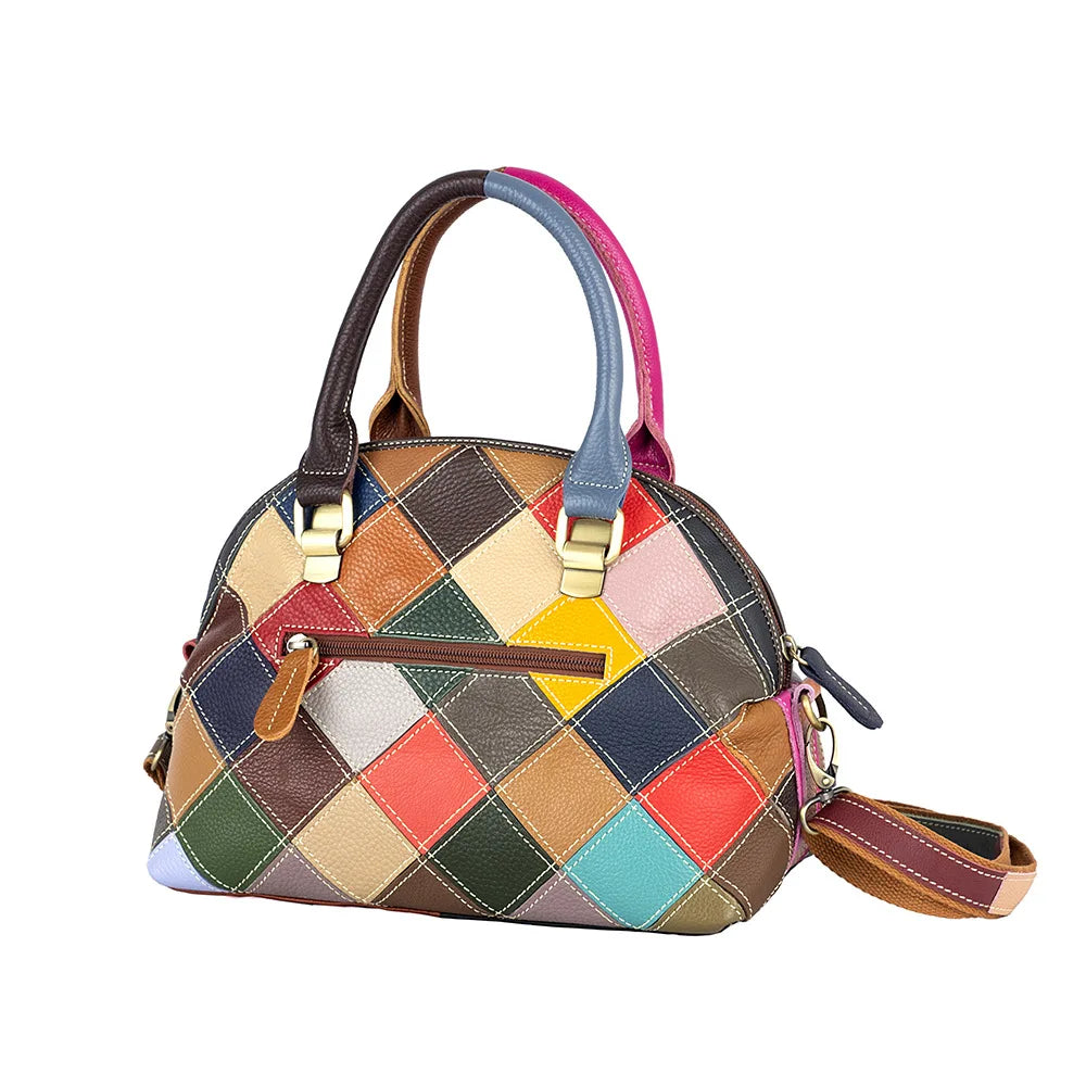 Sac Coquille Cuir Vache Artisanal Motif Papillons Femme Épaule – CLEVI Paris