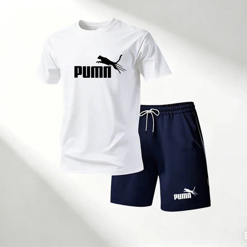 Lot de 2 Ensembles Homme T-Shirt Col Rond + Short Sport Séchage Rapide – CLEVI Paris