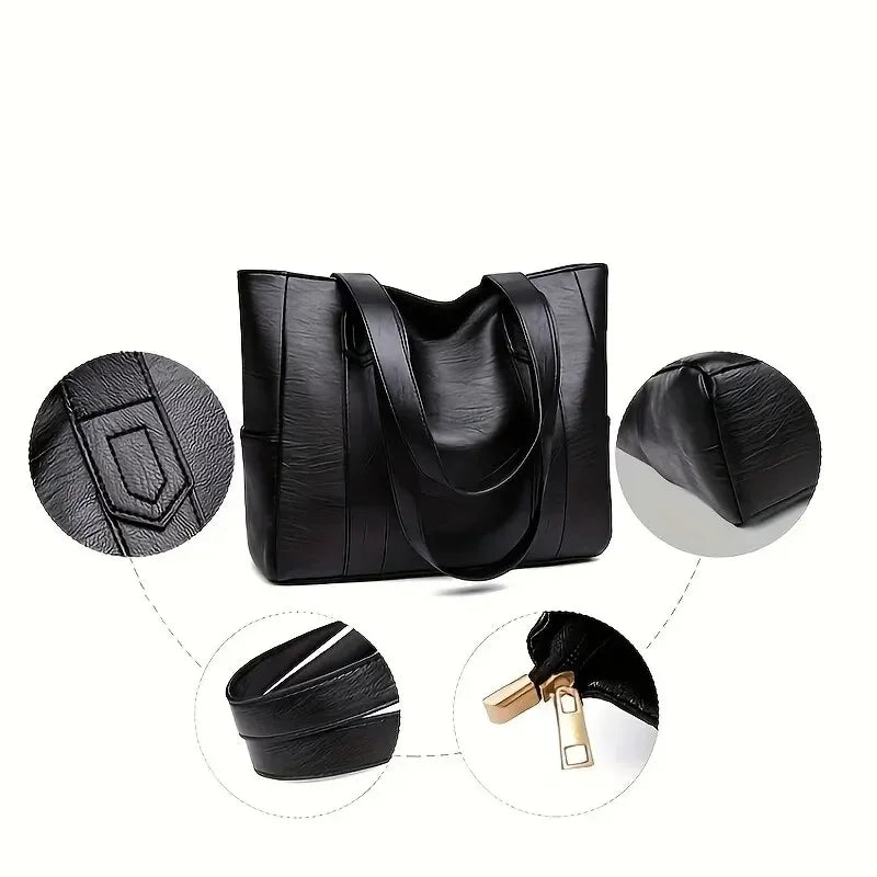 Sac À Main PU Vintage Grande Capacité Femme 36x28cm Bureau – CLEVI Paris
