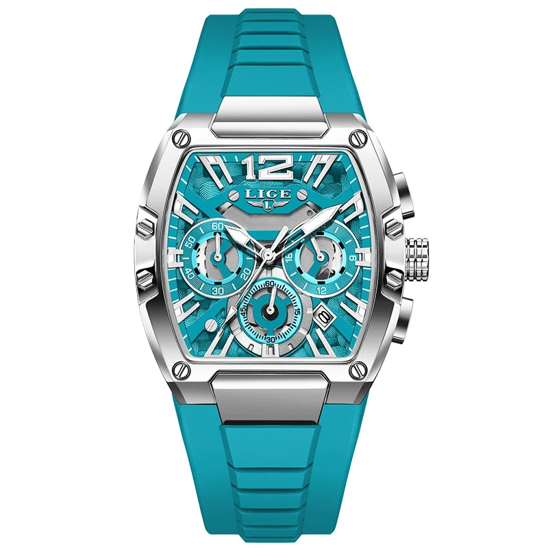 Montre Quartz Homme LIGE LG89206 – Chronographe Sport Militaire, Silicone & 6 Coloris