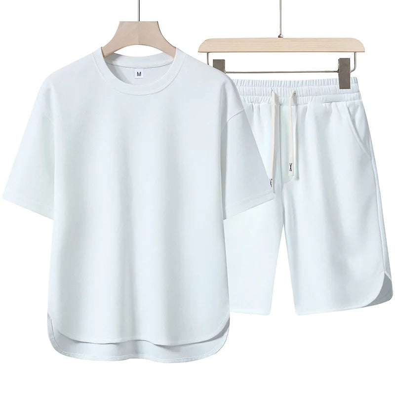 Ensemble homme t-shirt col rond et short uni – CLEVI Paris