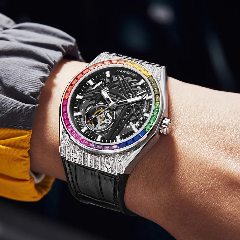 HANBORO 722 Montre Homme Automatique Miyota 82S0 Saphir 42mm Étanche 5ATM – CLEVI Paris