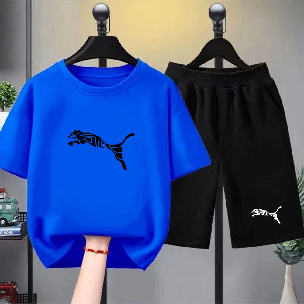 Ensemble enfant T-shirt et short imprimé été – CLEVI Paris