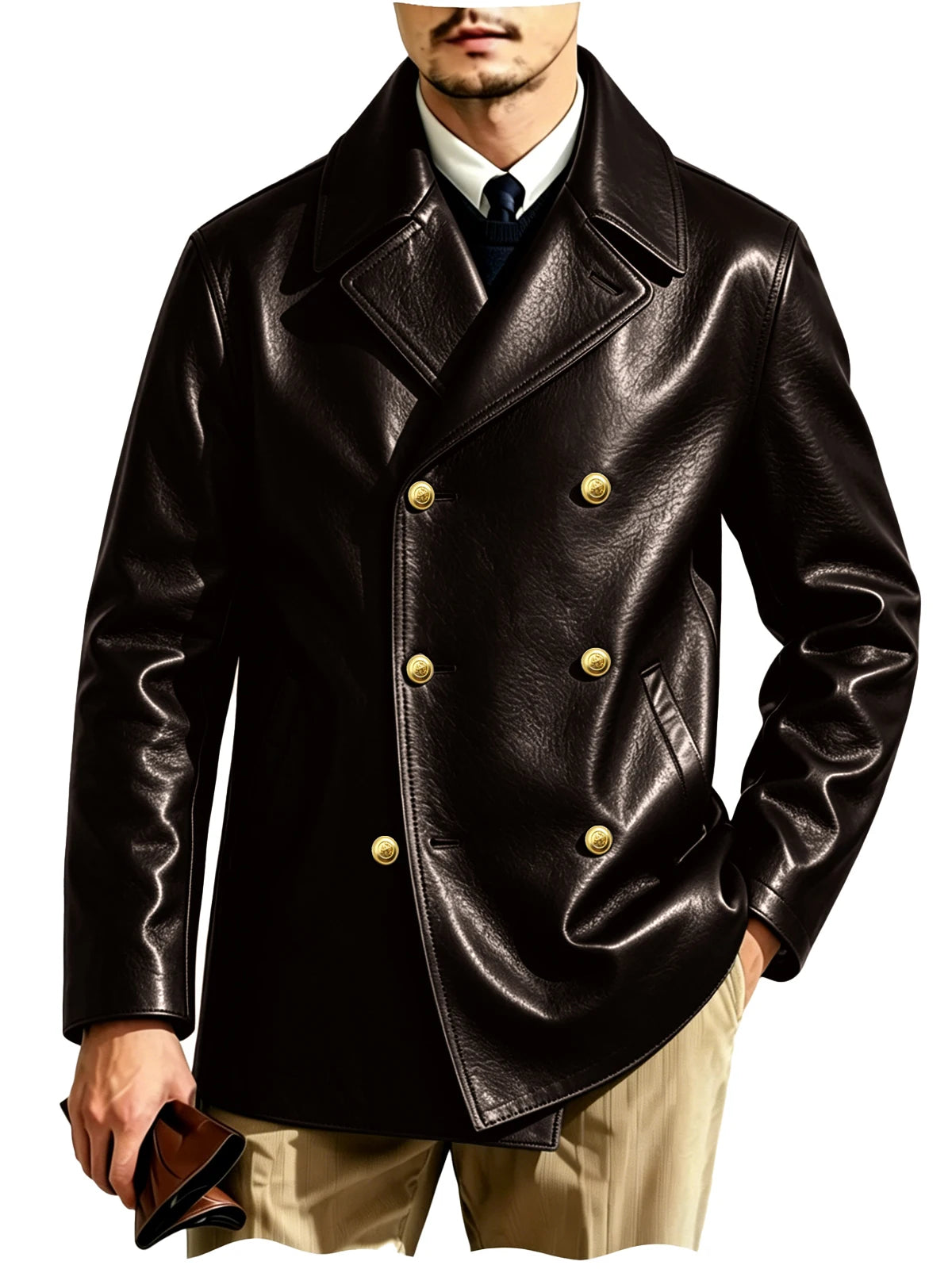 Blazer croisé effet cuir homme – CLEVI Paris